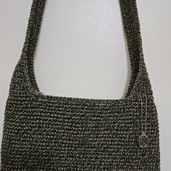THE SAK Classic Hand Crochet Boho Casual Everyday Hobo Crossbody Moss Green - Picture 3 of 14